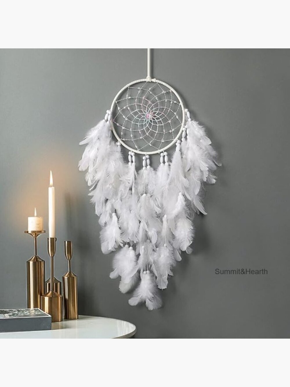 Feather Dream Catcher Wall Hanging 20 Inch Handmade Room Decor